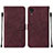 Custodia Portafoglio In Pelle Cover con Supporto Y01B per Samsung Galaxy A03 Core Rosso Rosa