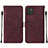 Custodia Portafoglio In Pelle Cover con Supporto Y01B per Samsung Galaxy A03 Rosso Rosa