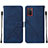 Custodia Portafoglio In Pelle Cover con Supporto Y01B per Samsung Galaxy A03s Blu