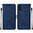 Custodia Portafoglio In Pelle Cover con Supporto Y01B per Samsung Galaxy A04s Blu