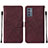 Custodia Portafoglio In Pelle Cover con Supporto Y01B per Samsung Galaxy A05s Rosso Rosa