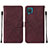 Custodia Portafoglio In Pelle Cover con Supporto Y01B per Samsung Galaxy A12 5G Rosso Rosa