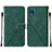 Custodia Portafoglio In Pelle Cover con Supporto Y01B per Samsung Galaxy A12 Verde