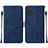 Custodia Portafoglio In Pelle Cover con Supporto Y01B per Samsung Galaxy A21s Blu