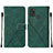 Custodia Portafoglio In Pelle Cover con Supporto Y01B per Samsung Galaxy A21s Verde