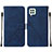 Custodia Portafoglio In Pelle Cover con Supporto Y01B per Samsung Galaxy A22 4G Blu