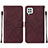 Custodia Portafoglio In Pelle Cover con Supporto Y01B per Samsung Galaxy A22 4G Rosso Rosa