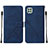 Custodia Portafoglio In Pelle Cover con Supporto Y01B per Samsung Galaxy A22 5G Blu