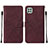 Custodia Portafoglio In Pelle Cover con Supporto Y01B per Samsung Galaxy A22 5G Rosso Rosa