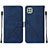 Custodia Portafoglio In Pelle Cover con Supporto Y01B per Samsung Galaxy A22s 5G Blu