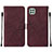Custodia Portafoglio In Pelle Cover con Supporto Y01B per Samsung Galaxy A22s 5G Rosso Rosa