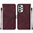 Custodia Portafoglio In Pelle Cover con Supporto Y01B per Samsung Galaxy A23 4G Rosso Rosa