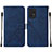 Custodia Portafoglio In Pelle Cover con Supporto Y01B per Samsung Galaxy A33 5G Blu