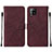 Custodia Portafoglio In Pelle Cover con Supporto Y01B per Samsung Galaxy A42 5G Rosso Rosa