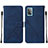 Custodia Portafoglio In Pelle Cover con Supporto Y01B per Samsung Galaxy A52 4G Blu