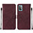 Custodia Portafoglio In Pelle Cover con Supporto Y01B per Samsung Galaxy A52 4G Rosso Rosa