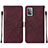 Custodia Portafoglio In Pelle Cover con Supporto Y01B per Samsung Galaxy A52s 5G Rosso Rosa