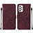 Custodia Portafoglio In Pelle Cover con Supporto Y01B per Samsung Galaxy A72 5G Rosso Rosa