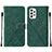 Custodia Portafoglio In Pelle Cover con Supporto Y01B per Samsung Galaxy A72 5G Verde