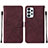 Custodia Portafoglio In Pelle Cover con Supporto Y01B per Samsung Galaxy A73 5G Rosso Rosa