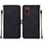 Custodia Portafoglio In Pelle Cover con Supporto Y01B per Samsung Galaxy M02s Nero