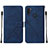 Custodia Portafoglio In Pelle Cover con Supporto Y01B per Samsung Galaxy M11 Blu