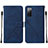 Custodia Portafoglio In Pelle Cover con Supporto Y01B per Samsung Galaxy S20 FE 4G Blu