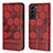 Custodia Portafoglio In Pelle Cover con Supporto Y01B per Samsung Galaxy S21 FE 5G Rosso