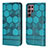 Custodia Portafoglio In Pelle Cover con Supporto Y01B per Samsung Galaxy S22 Ultra 5G Ciano