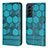 Custodia Portafoglio In Pelle Cover con Supporto Y01B per Samsung Galaxy S23 5G Ciano