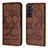 Custodia Portafoglio In Pelle Cover con Supporto Y01B per Samsung Galaxy S24 5G Marrone