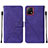 Custodia Portafoglio In Pelle Cover con Supporto Y01B per Vivo iQOO U3 5G Viola