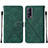 Custodia Portafoglio In Pelle Cover con Supporto Y01B per Vivo iQOO Z3 5G Verde