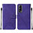 Custodia Portafoglio In Pelle Cover con Supporto Y01B per Vivo iQOO Z3 5G Viola