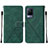 Custodia Portafoglio In Pelle Cover con Supporto Y01B per Vivo V21 5G Verde