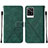 Custodia Portafoglio In Pelle Cover con Supporto Y01B per Vivo V21e 4G Verde