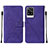 Custodia Portafoglio In Pelle Cover con Supporto Y01B per Vivo V21e 4G Viola