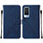 Custodia Portafoglio In Pelle Cover con Supporto Y01B per Vivo V21e 5G Blu