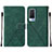 Custodia Portafoglio In Pelle Cover con Supporto Y01B per Vivo V21e 5G Verde