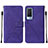 Custodia Portafoglio In Pelle Cover con Supporto Y01B per Vivo V21e 5G Viola