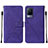 Custodia Portafoglio In Pelle Cover con Supporto Y01B per Vivo V21s 5G Viola