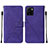 Custodia Portafoglio In Pelle Cover con Supporto Y01B per Vivo Y01 Viola