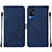 Custodia Portafoglio In Pelle Cover con Supporto Y01B per Vivo Y31 (2021) Blu