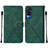 Custodia Portafoglio In Pelle Cover con Supporto Y01B per Vivo Y31 (2021) Verde