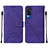 Custodia Portafoglio In Pelle Cover con Supporto Y01B per Vivo Y31 (2021) Viola