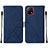 Custodia Portafoglio In Pelle Cover con Supporto Y01B per Vivo Y31s 5G Blu