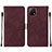 Custodia Portafoglio In Pelle Cover con Supporto Y01B per Vivo Y31s 5G Rosso Rosa