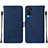 Custodia Portafoglio In Pelle Cover con Supporto Y01B per Vivo Y51 (2021) Blu