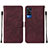 Custodia Portafoglio In Pelle Cover con Supporto Y01B per Vivo Y53s 4G Rosso Rosa