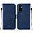 Custodia Portafoglio In Pelle Cover con Supporto Y01B per Vivo Y75 4G Blu